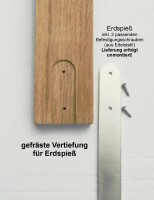 kleines Grabkreuz für Tiere, mit graviertem Schieferschild und Erdspieß