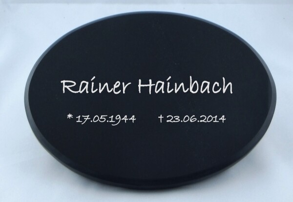 Marmorschild schwarz (Oval-XL)