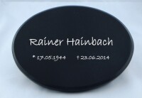 Marmorschild schwarz (Oval-XL)