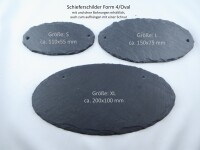 graviertes Tür- und Namenschild aus Schiefer (Oval/Größe XL)