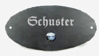 graviertes Klingel- & Namenschild aus Schiefer mit...