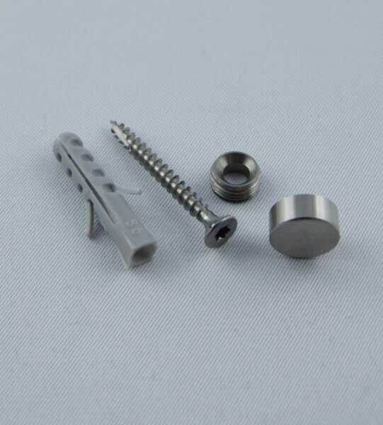 Schrauben-Abdeckkappe aus Edelstahl, 10 mm, inkl. Schraube+Dübel