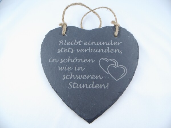 Schieferherz mit graviertem Wunschtext