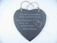 Schieferherz mit graviertem Wunschtext