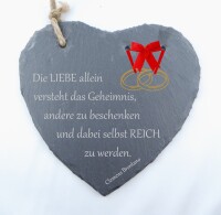 Schieferherz mit graviertem Wunschtext