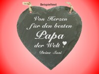 Schieferherz mit graviertem Wunschtext