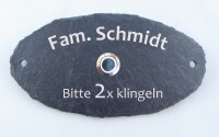 graviertes Klingel- & Namenschild aus Schiefer mit...