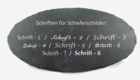 graviertes Klingel- & Namenschild aus Schiefer mit...