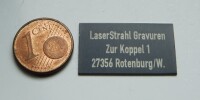 Aluminiumschild bis 6cm², lasergraviert 3-zeilig