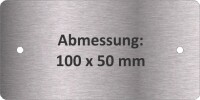 Schild (100x50mm) mit Bohrungen und Text-Gravur