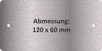 Schild (120x60mm) mit Bohrungen und Text-Gravur