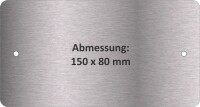 Schild (150x80mm) mit Bohrungen und Text-Gravur